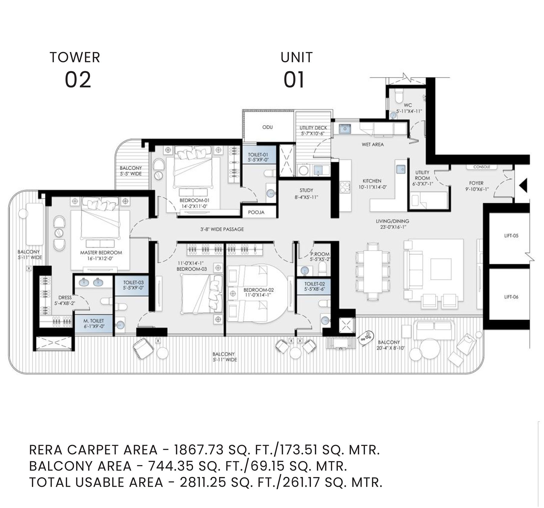 BPTP Skynest Cluster Plan Tower 2 Unit 1